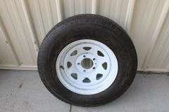 Spare trailer tire on rim, 205/75 R14