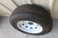 Spare trailer tire on rim, 205/75 R14