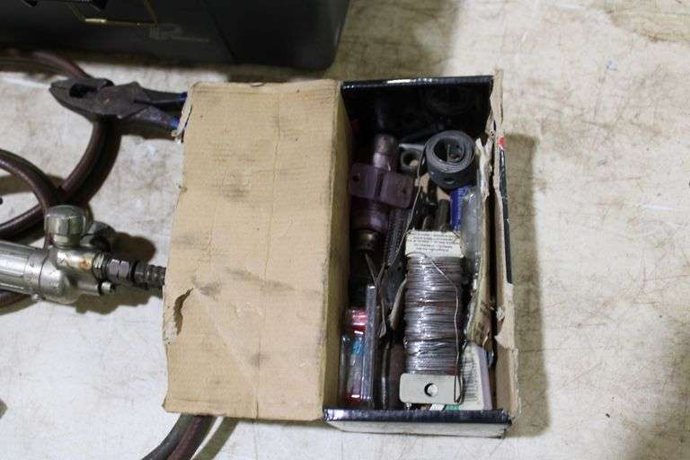 26" plastic tool box w/Smith torch & accessories