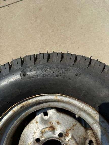 (2) Rear Lawn Mower Tires w/ Chains