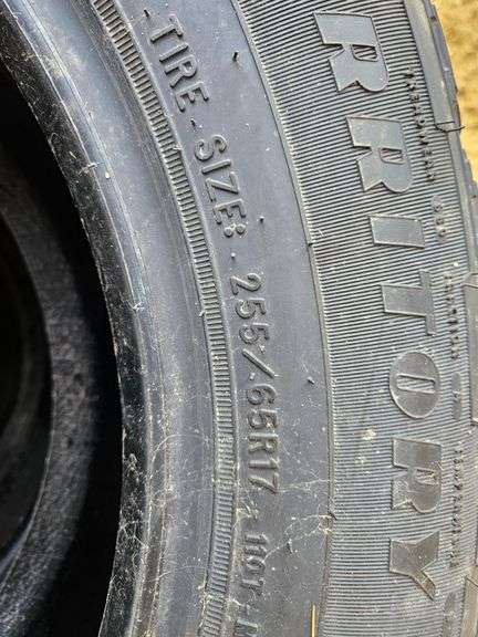 (4) Goodyear 255/65R17 Tires (vg tread) - Lee Real Estate & Auction Service