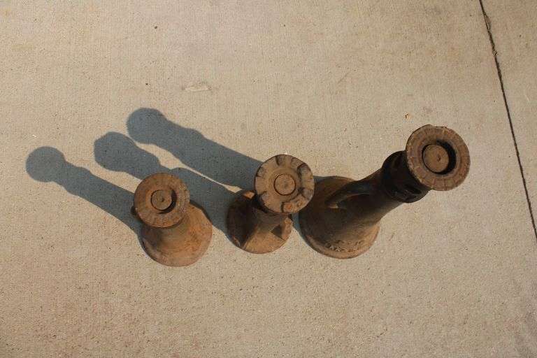 3 antique screw jacks