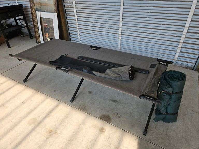 Folding Camp Cot and Mattress - Lee Real Estate & Auction Service