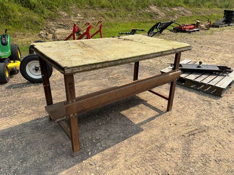 Shop Table w/ Steel Frame