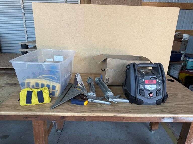 Tote of Misc Garage Items & Tools