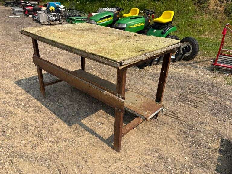 Shop Table w/ Steel Frame