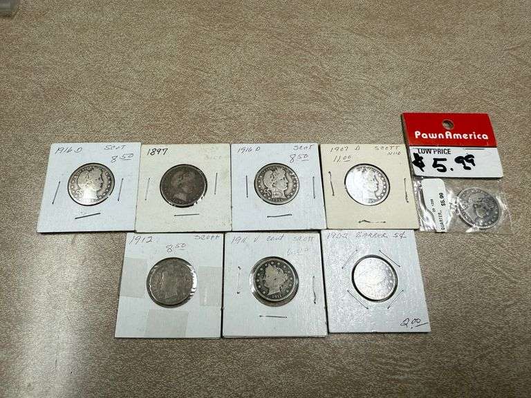 (5) Liberty Quarters & (3) Liberty Nickels