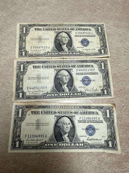 (3) $1 Silver Certificates