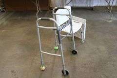 Handicap walker, shower chair & tray
