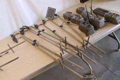 10 Cuddeback game cameras w/poles & accessories
