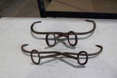2 antique ice tongs