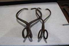 2 antique ice tongs