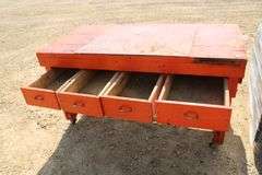 Wood work bench w/drawers