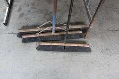3 shop brooms & steel bar