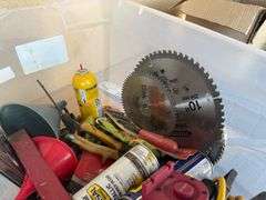 Tote of Misc Garage Items & Tools