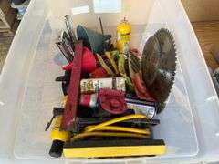 Tote of Misc Garage Items & Tools