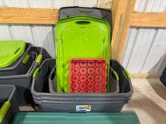 (10) Plastic Totes w/ Lids