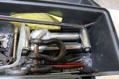 26" plastic tool box w/Smith torch & accessories