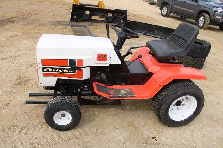 Gilson 16 hp. lawn tractor, deck & snow blower runs - Lee Real Estate ...