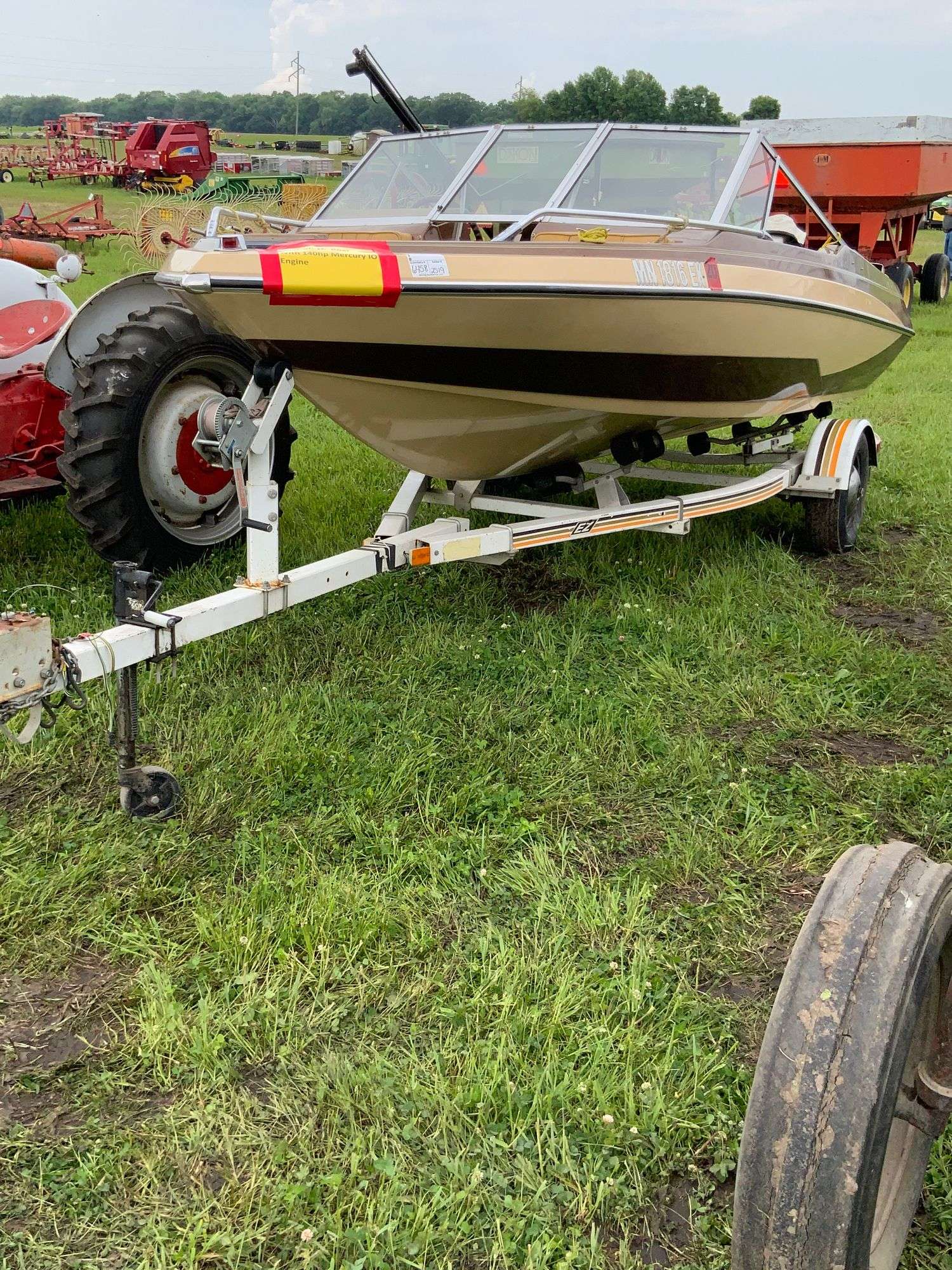 1980 Glastron 16' Boat With 140hp Mercury IO Engine - Hamilton-Maring  Auction Group, image size:1500x2000