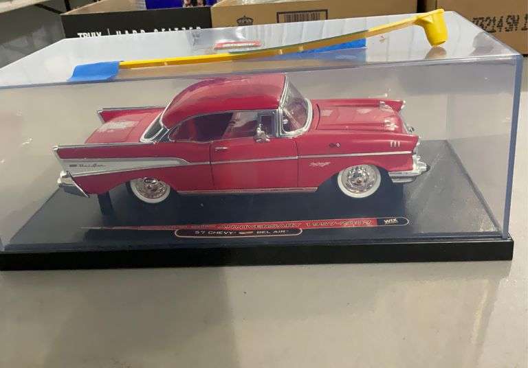 OReilly Auto Parts 50th Anniversary Wix scale model 1957 Chevy Bel Air in display case