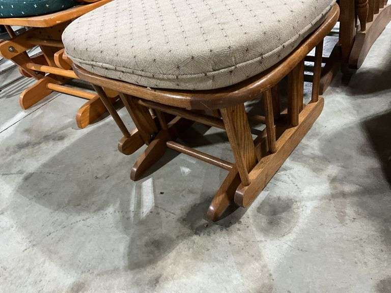 Oak Glider Rocker w/ Ottoman - Hamilton-Maring Auction Group