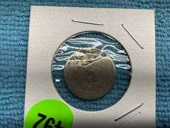 (1) Five Cent unreadable coin, ungraded - Hamilton-Maring Auction Group