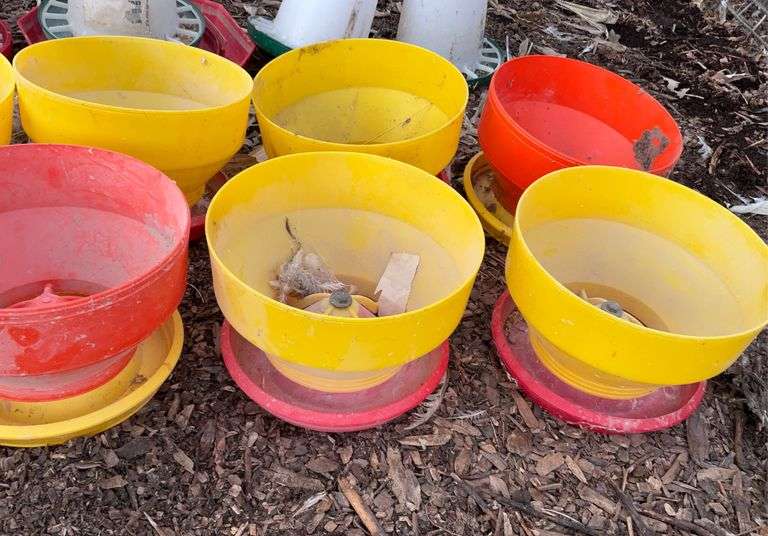 (8) chicken feeders