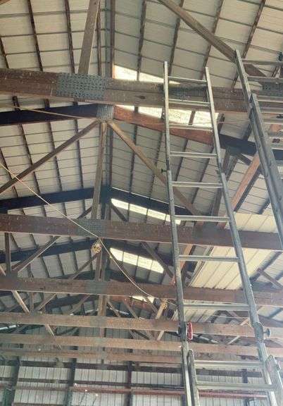 7’ aluminum ladder, 15’ aluminum adjustable ladder-needs TLC