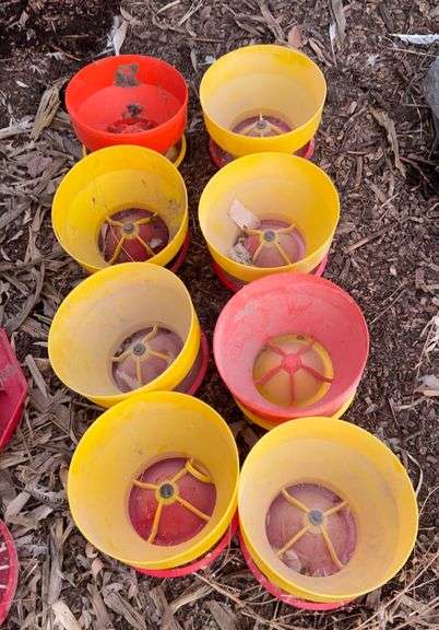 (8) chicken feeders