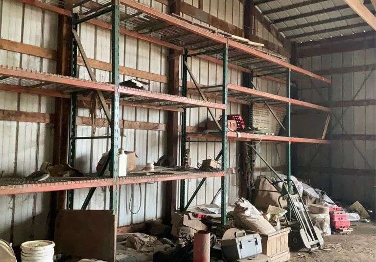 Pallet racking- Six 8’ bays, buyer responsible for removal and dismantling