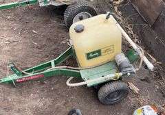 Towable Shop built Sprayer with Boom, 12 V pump(condition unknown)