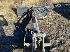 Woods Dual 720 backhoe attachment  18” bucket, universal skid loader plate