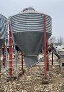 Single ring portable bulk bin with auger-ring measures approximately 28” by 5 3/4’