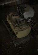 30 gallon mountable sprayer with boom 12 V pump(condition unknown), wheeled spray tank with hose