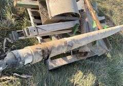 Assorted square tubing brackets, PTO shaft, fan (no motor),empty Freon tanks with threaded inlet, us