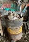 Barrel containing aluminum cans