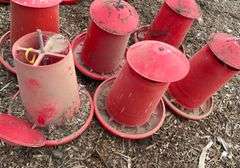 Assorted chicken feeders