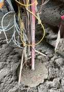 Electrical cords, electrical cord stand with switch, work lights on stand