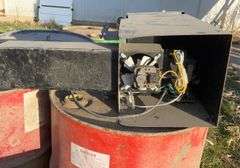 Assorted metal barrels, plastic barrels