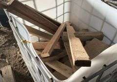 Cage tote containing wooden blocks