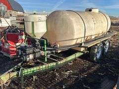 1000 Gallon Water Tender on Tandem Axle Trailer, Transfer Pump with Briggs and Stratton Motor, 35 Ga