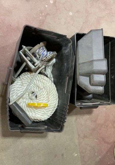 2 battery boxs with one lid, wench with rope - Hamilton-Maring Auction ...