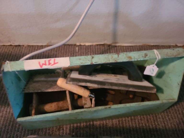Pipe wrenches, drywall tools, 2 toolboxes.