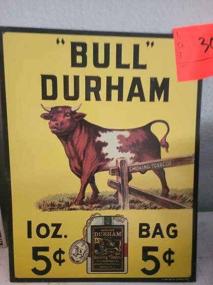 "Bull Duram" Tobacco metal sign