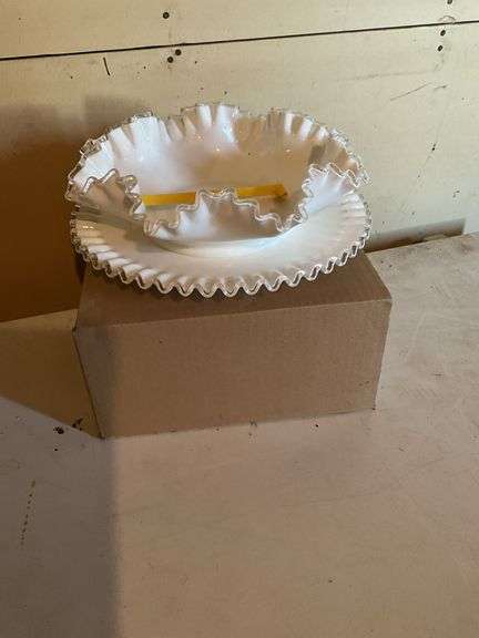 Fenton Siver Crest  Milk Glass, Center Piece