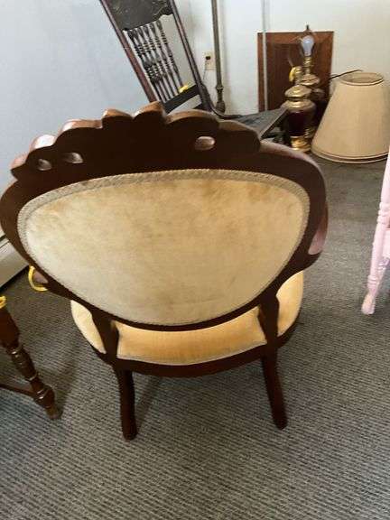 Vintage Wooden Frame Upholstered Chair