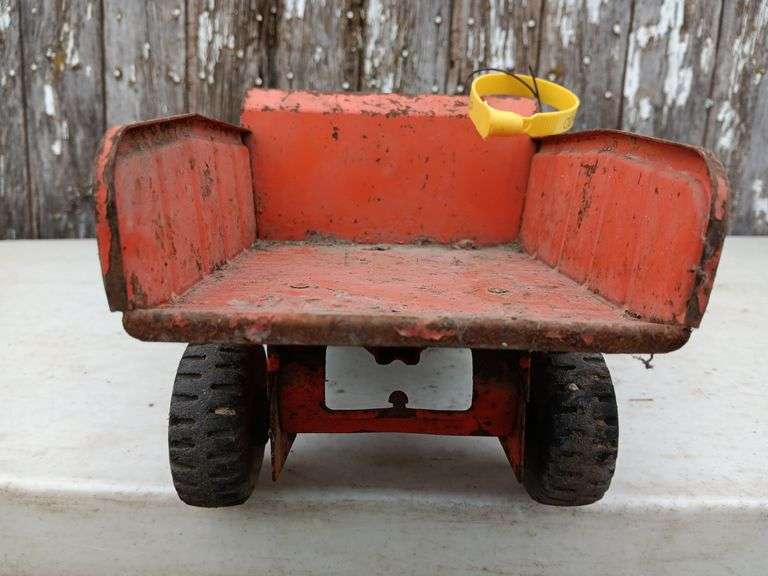 TONKA VINTAGE METAL DUMP TRUCK ORANGE