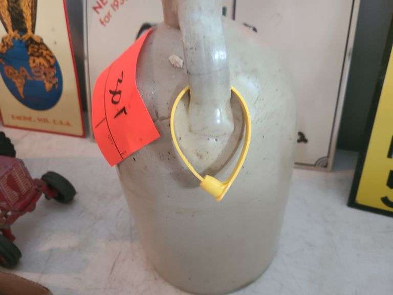 Vintage dome top jug with writing