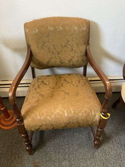 Vintage Wooden Frame Upholstered Chair